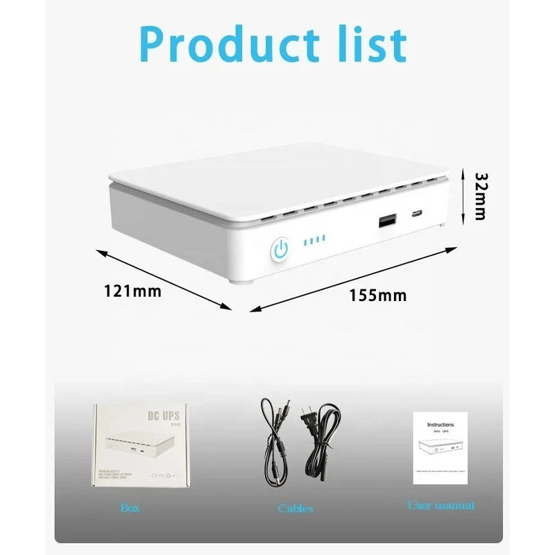 Mini Nobreak Ups 35w Usb Type-c Poe Roteador Wifi 5v Á 24v